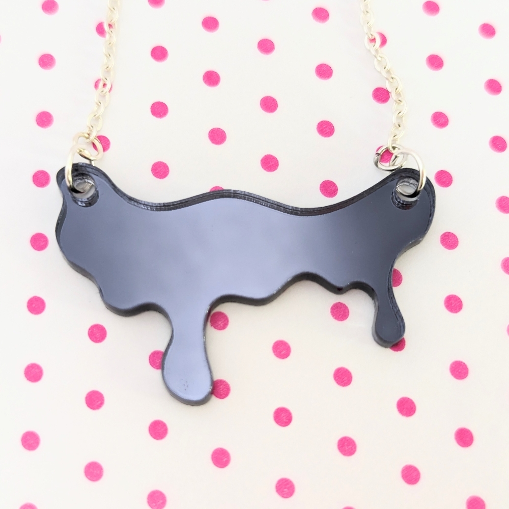 Mirror Drip Necklace + Matching Studs | Hypoallergenic - Picture 13 of 17